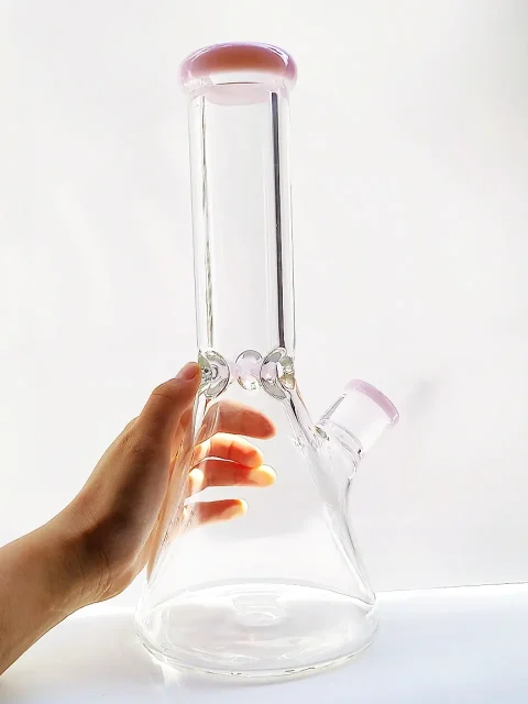 Milk Pink Accent 9mm Thick Beaker Glass Bong