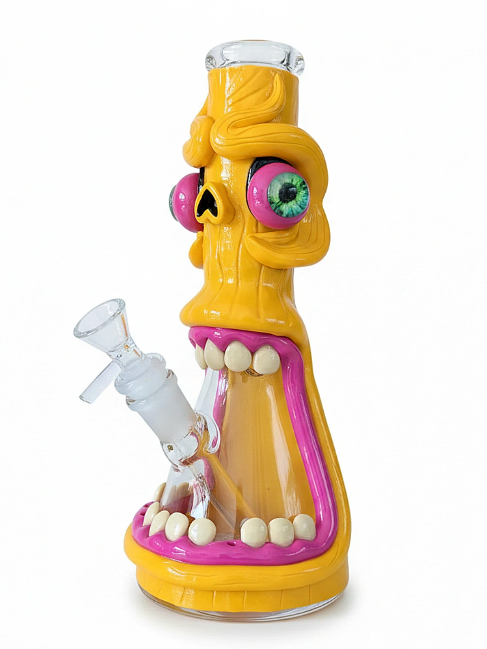 3D Yellow Monster Beaker Bong: Eye-Popping Creature Style