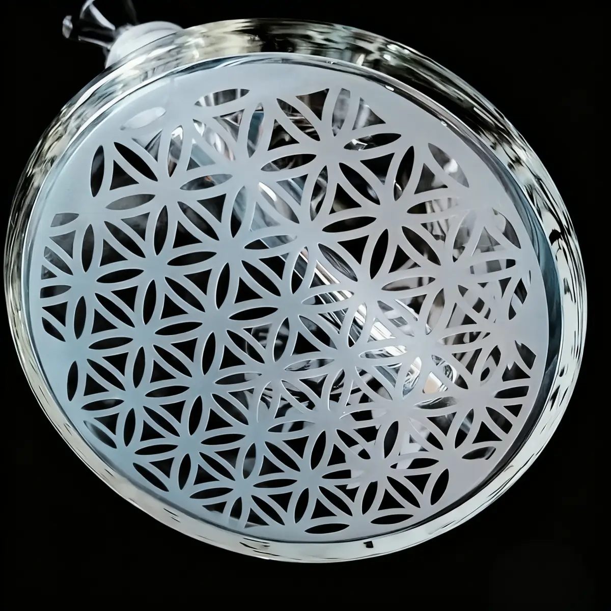Seed of Life CaliBear Etched Thick Beaker Glass Bong
