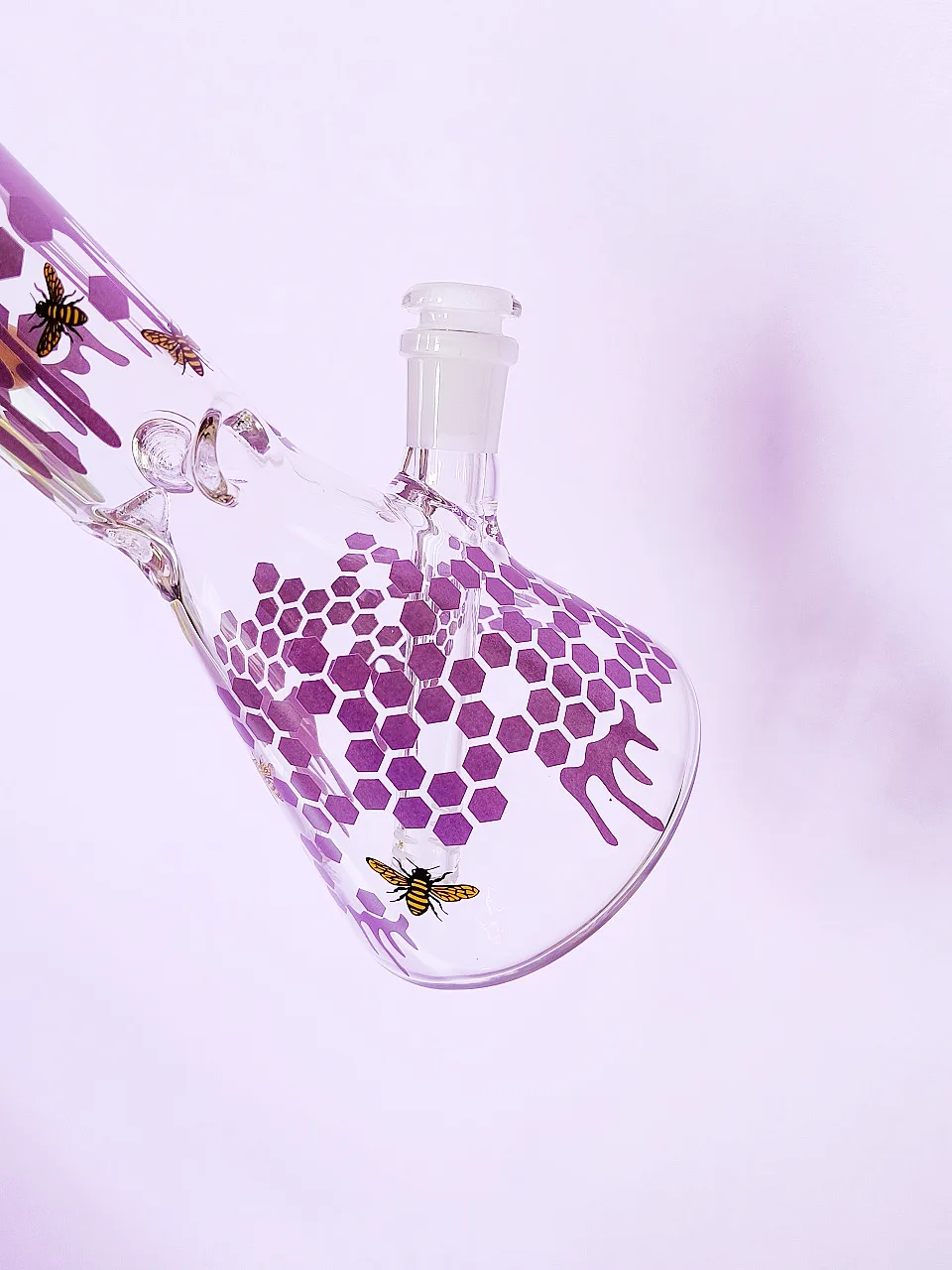 Lavender Purple Beehive Beaker Glass Bong