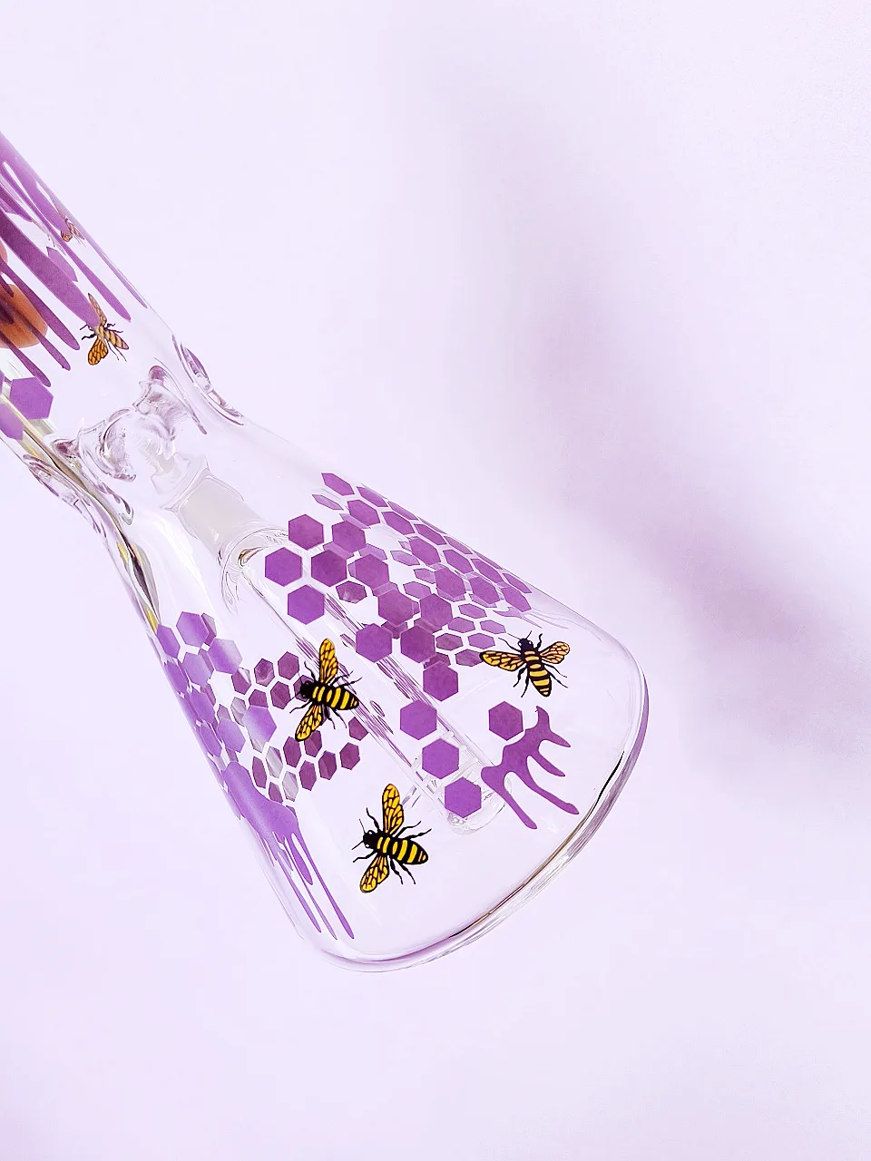 Lavender Purple Beehive Beaker Glass Bong