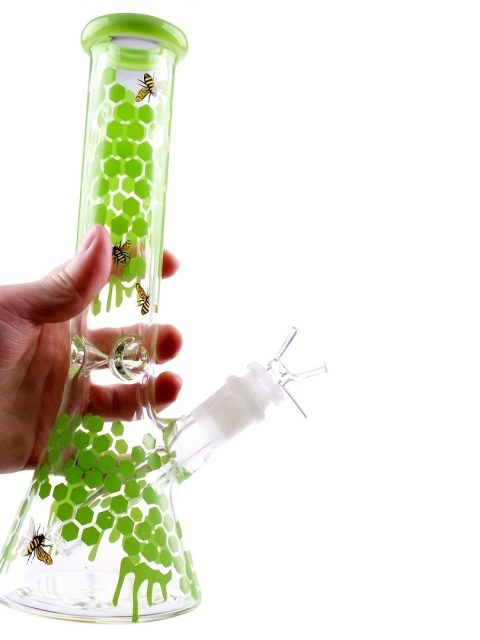 Spring Green Beehive Beaker Glass Bong