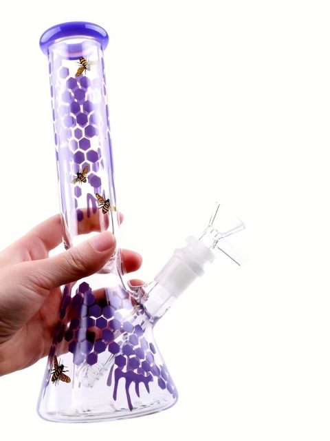 Lavender Purple Beehive Beaker Glass Bong