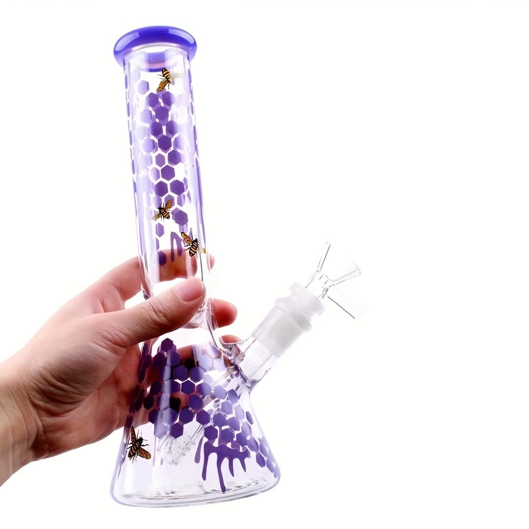 Lavender Purple Beehive Beaker Glass Bong