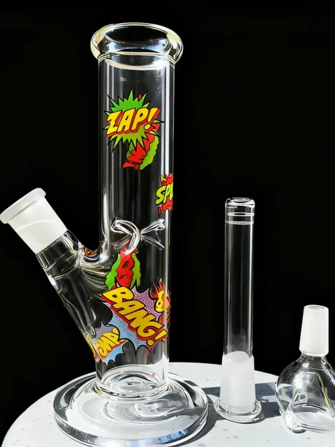 8-Inch Comic Book Straight Tube Glass Bong