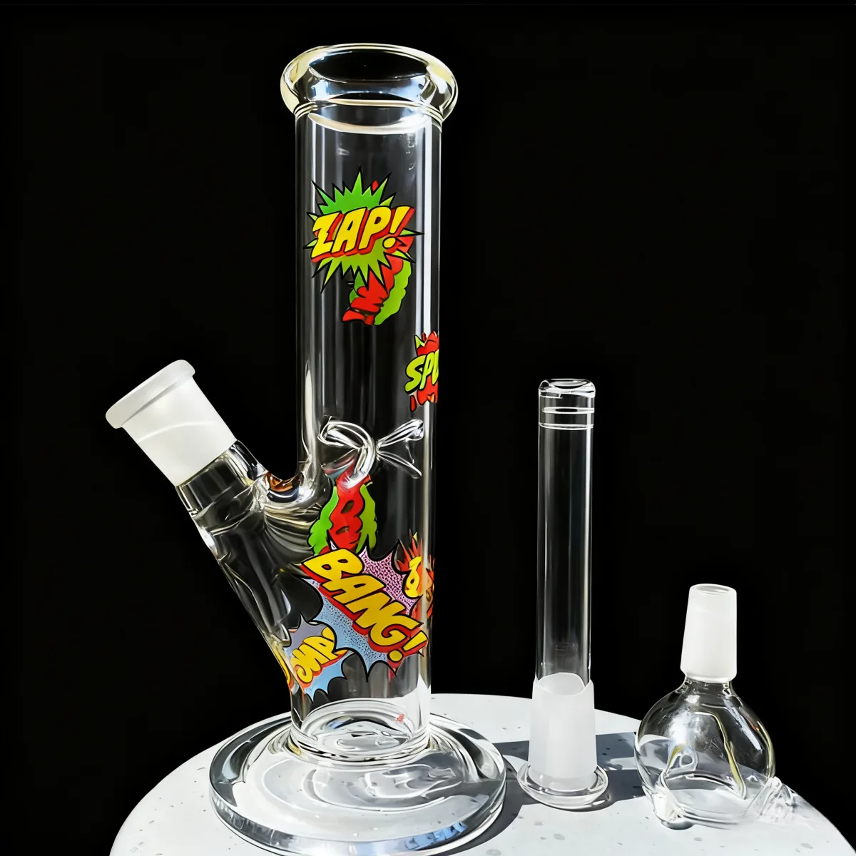 8-Inch Comic Book Straight Tube Glass Bong