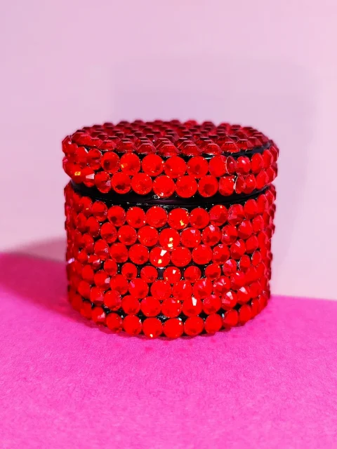Red Rhinestone Bling Herb Grinder | 400+ Crystals