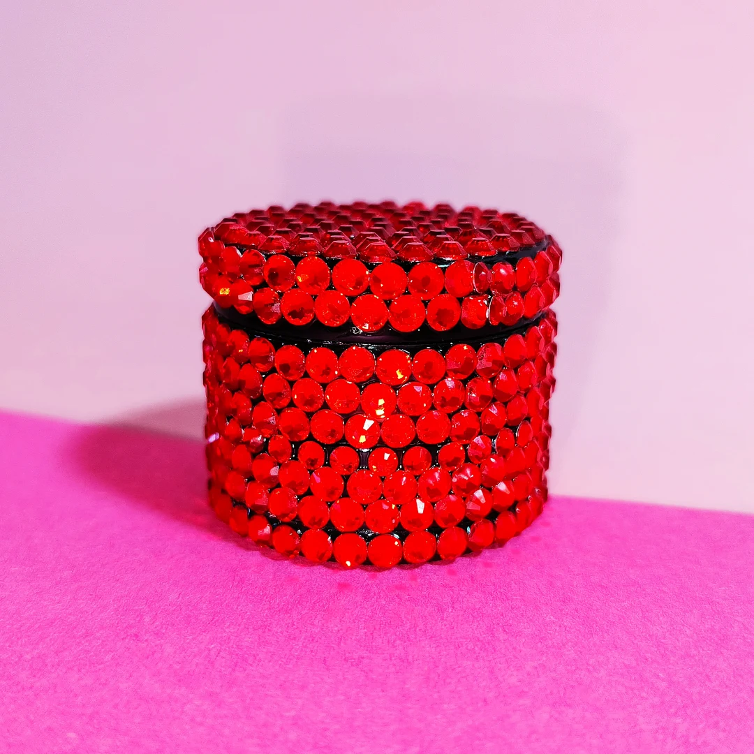 Red Rhinestone Bling Herb Grinder | 400+ Crystals