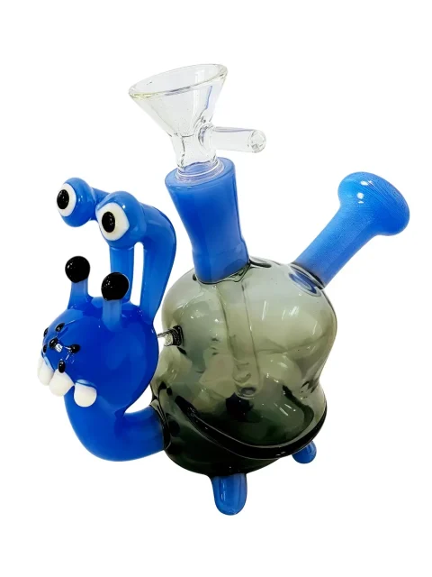 Blue Snail Bong Fun Animal Glass Bubbler Bong