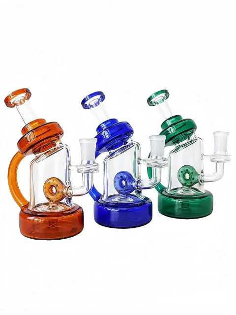 9-Inch Doughnut Perc Glass Bong | Multiple colors