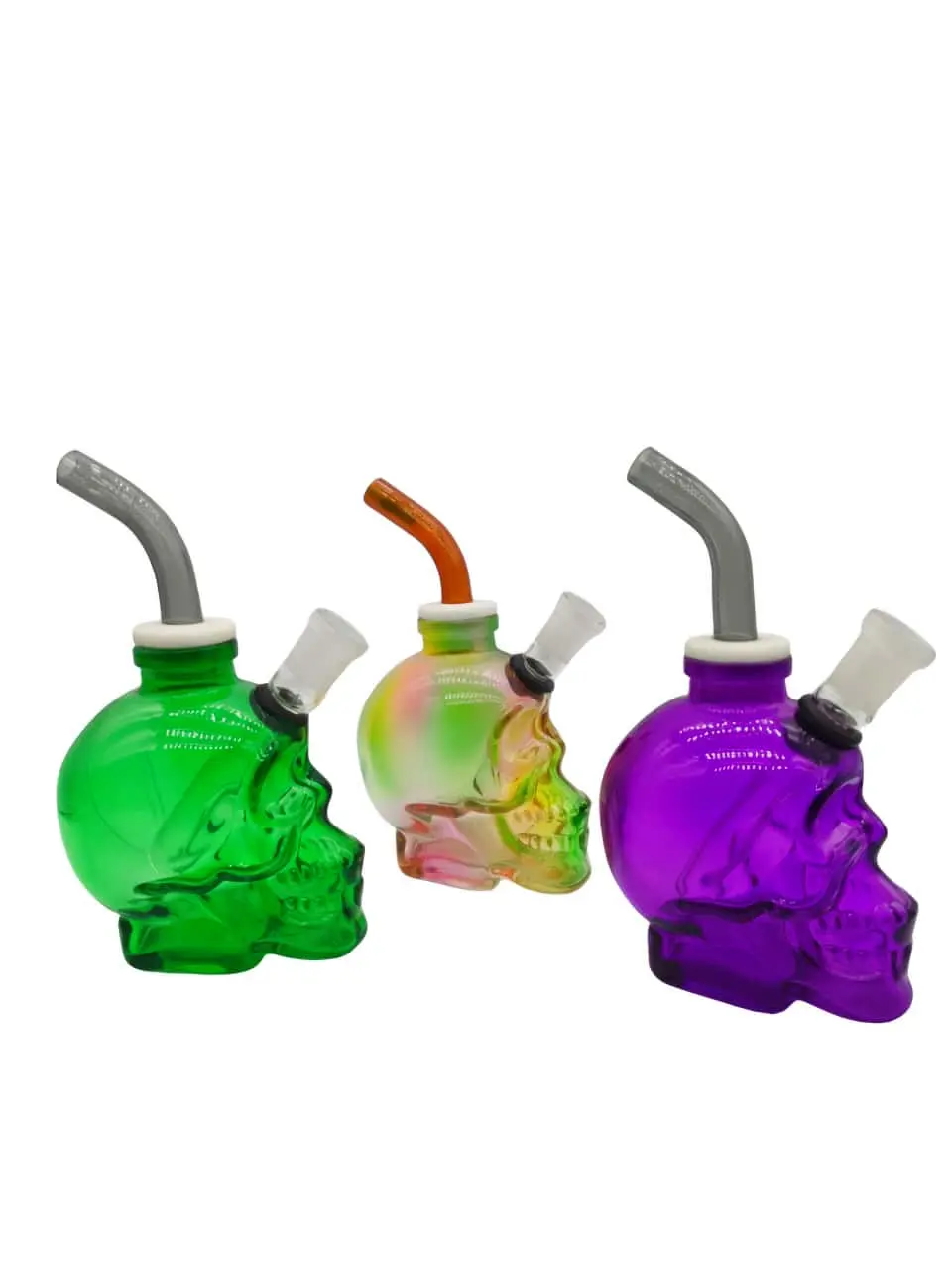 3D Sculpted Skull Glass Bubbler