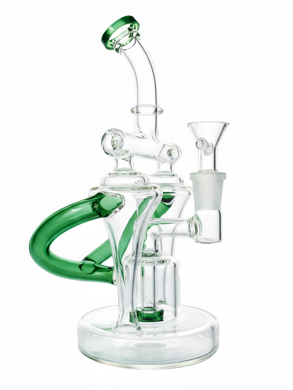 Double-Barreled Green Fusion Recycler Bong
