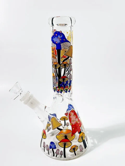 Sun-Dappled Fungi Beaker: 10-Inch Mushroom Magic