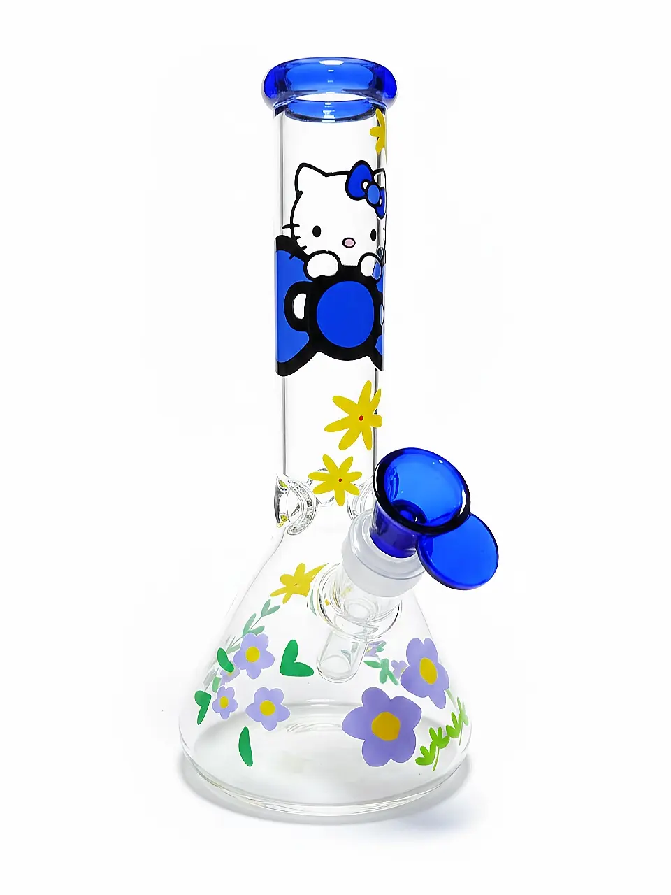 Blue Daisy Dreams Hello Kitty Beaker Glass Bong
