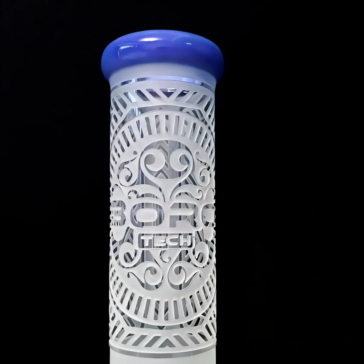 Tribal Frost Engraved Beaker Glass Bong Matrix Perc