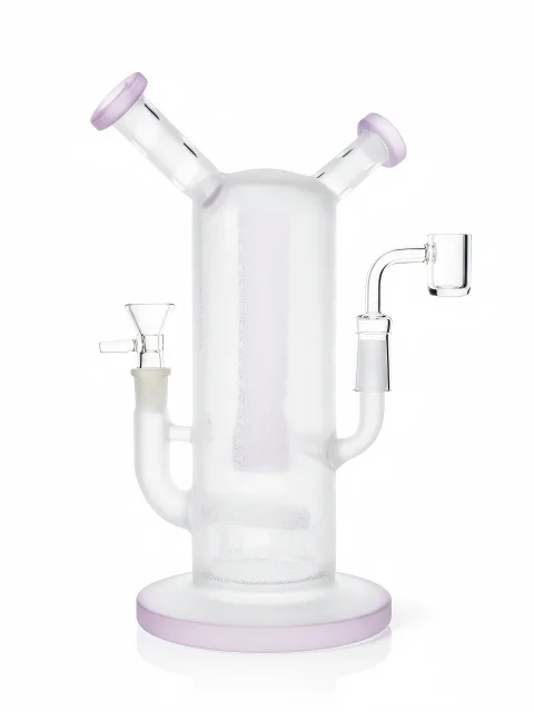 Double Tap Pink Dual-User Sharing Glass Bong