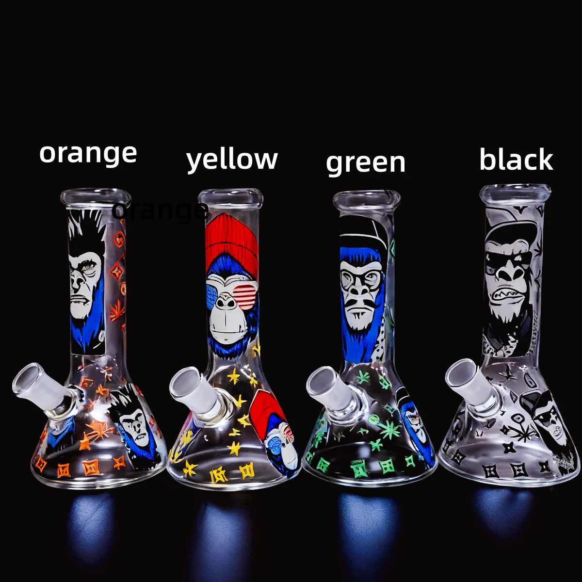 Glow-in-the-Dark LV-Inspired Beaker Glass Bong