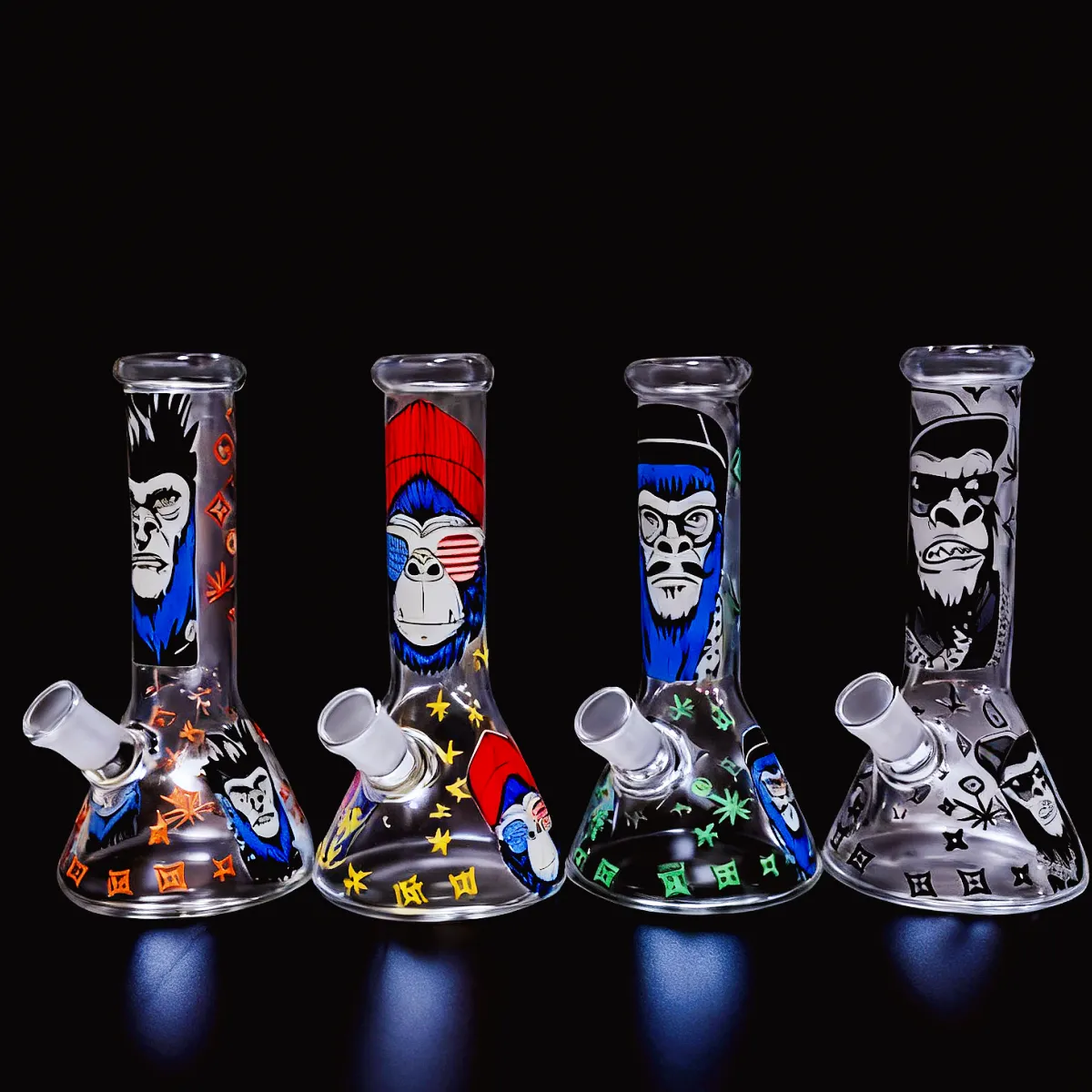Glow-in-the-Dark LV-Inspired Beaker Glass Bong