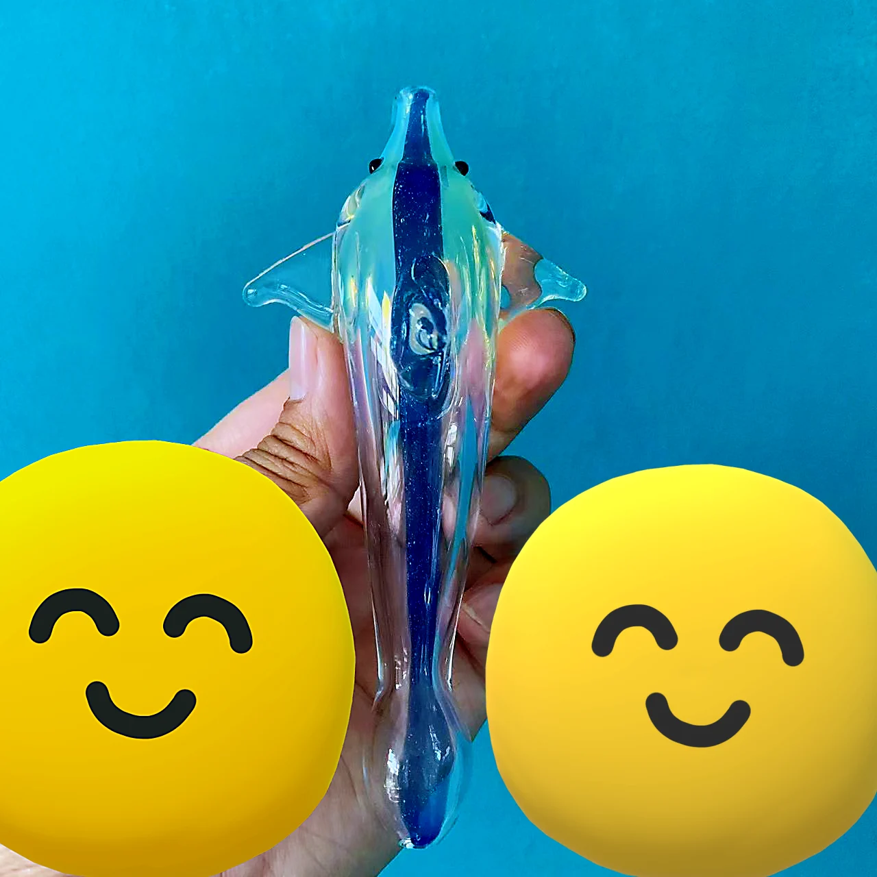 5.7-Inch Graceful Dolphin Artisan Glass Pipe - Image 3