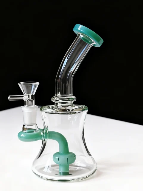 7-Inch Green Accent Showerhead Dab Rig