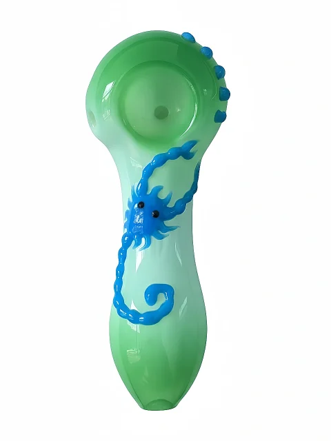 4.3-Inch Scorpion Glow Glass Spoon Pipe