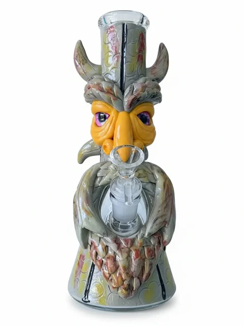 The Night Watcher Owl: 3D Sculpted Beaker Bong