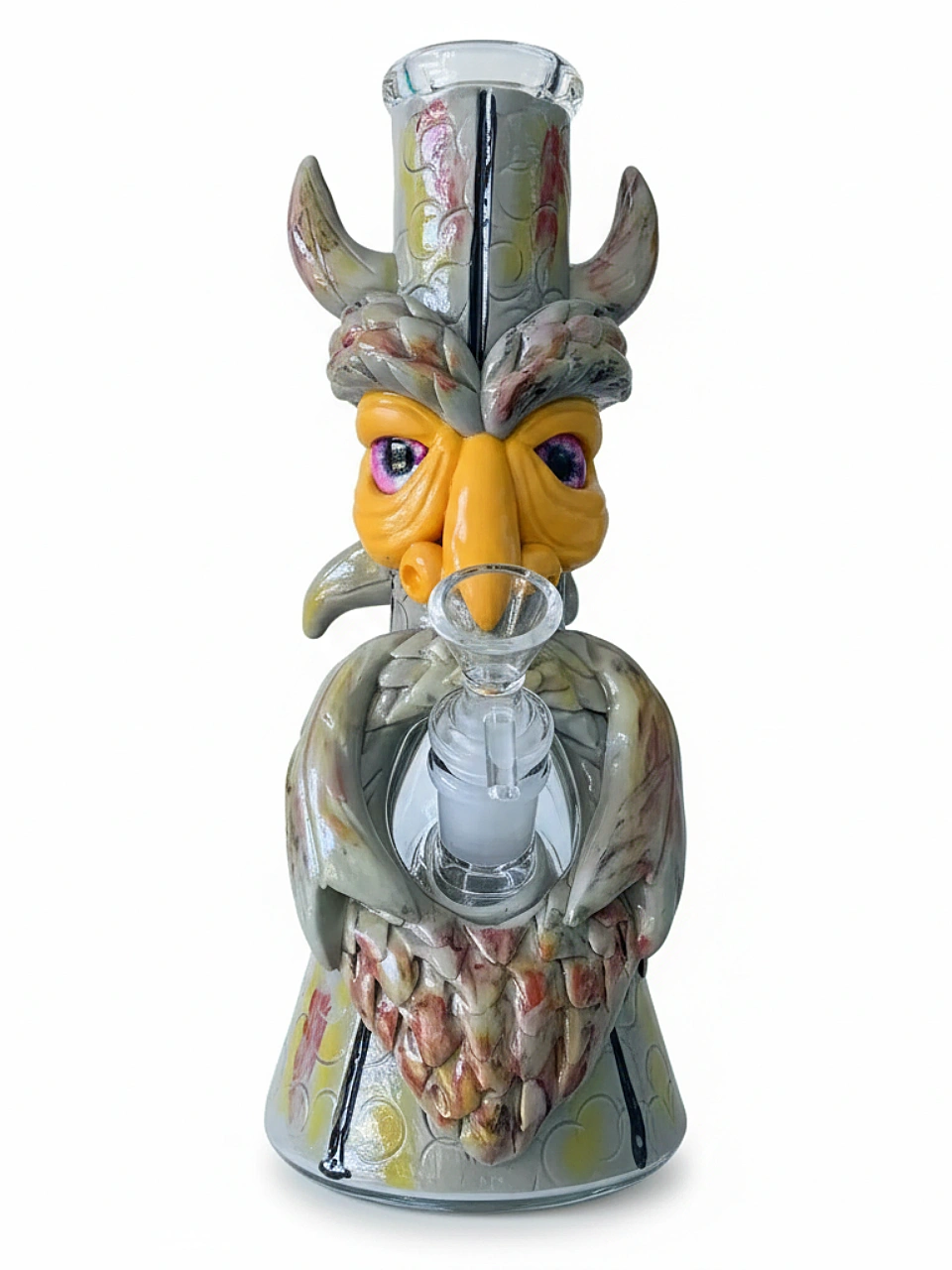 The Night Watcher Owl: 3D Sculpted Beaker Bong