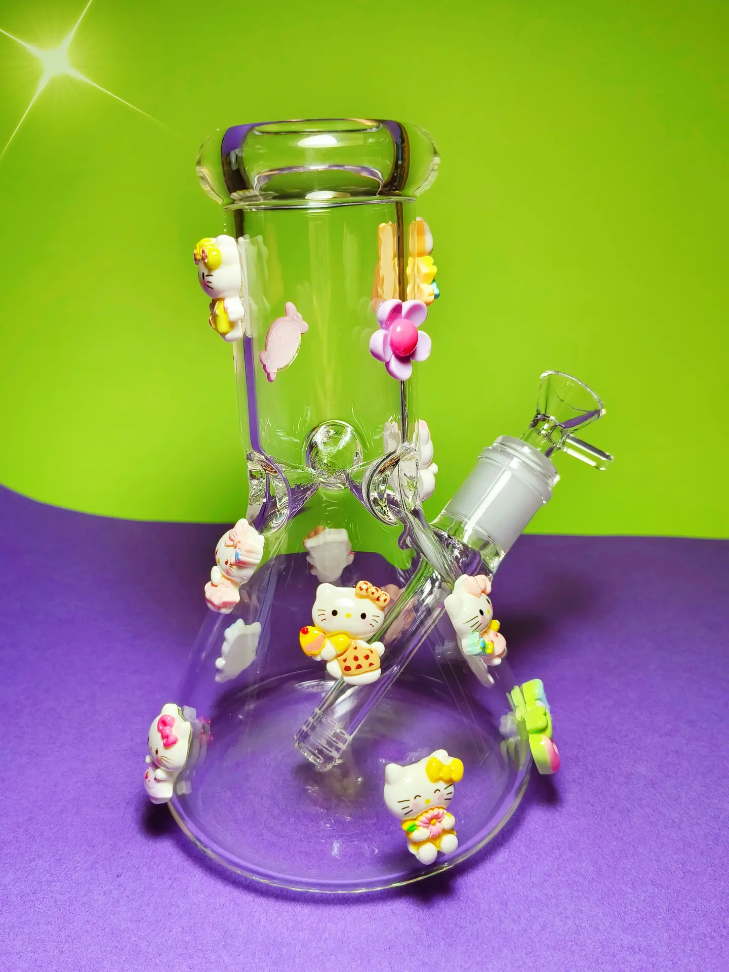 Kawaii 3D Hello Kitty Figurine Beaker Glass Bong