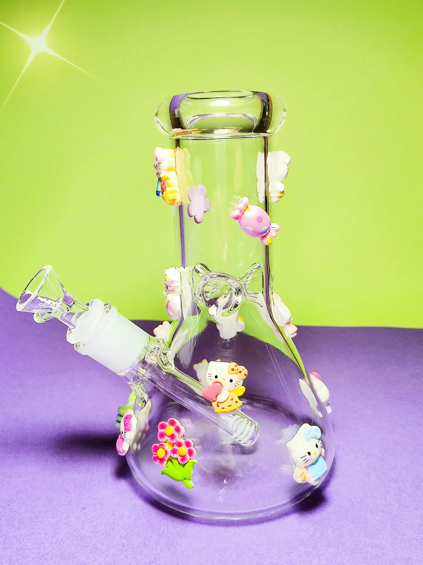 Kawaii 3D Hello Kitty Figurine Beaker Glass Bong
