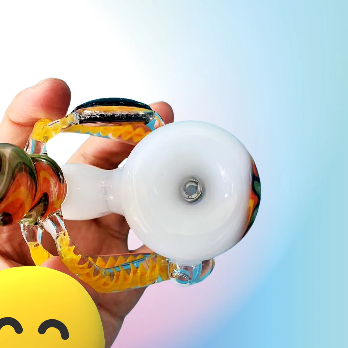 7-Inch Handcrafted "Cosmic Horn" Wig Wag Glass Pipe