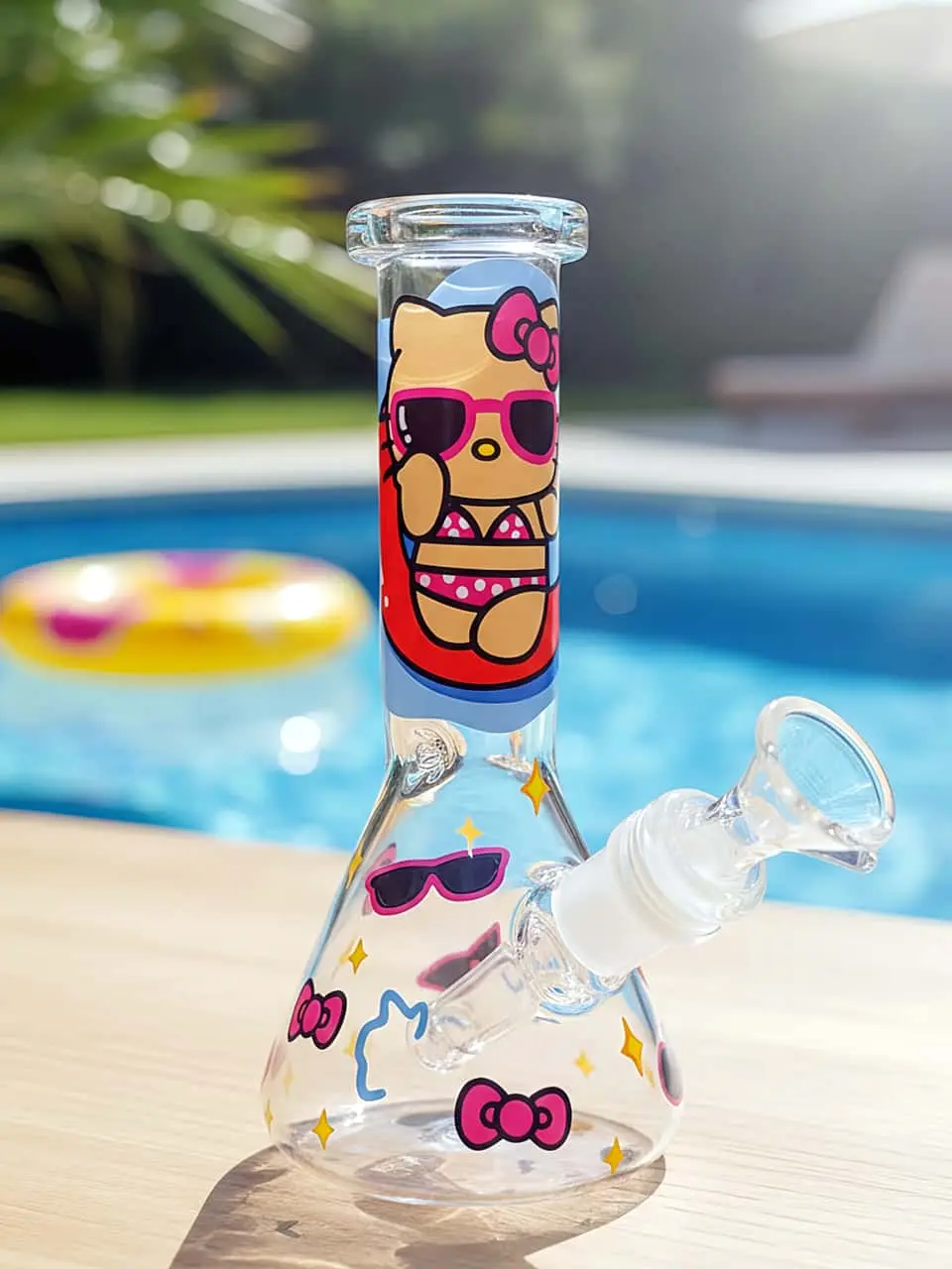 Hello Kitty Beach Day Beaker Glass Bong