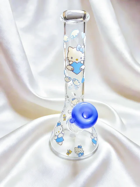 Cloud Angel Blue Hello Kitty Beaker Glass Bong