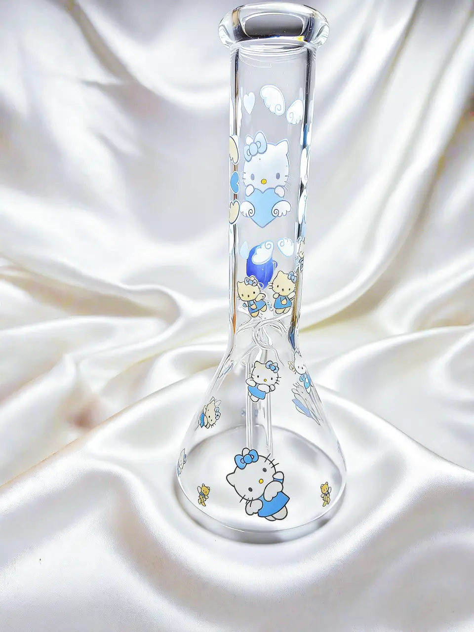 Cloud Angel Blue Hello Kitty Beaker Glass Bong