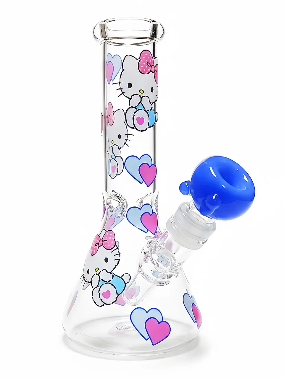 Hello Kitty Soft Heart Beaker Glass Bong