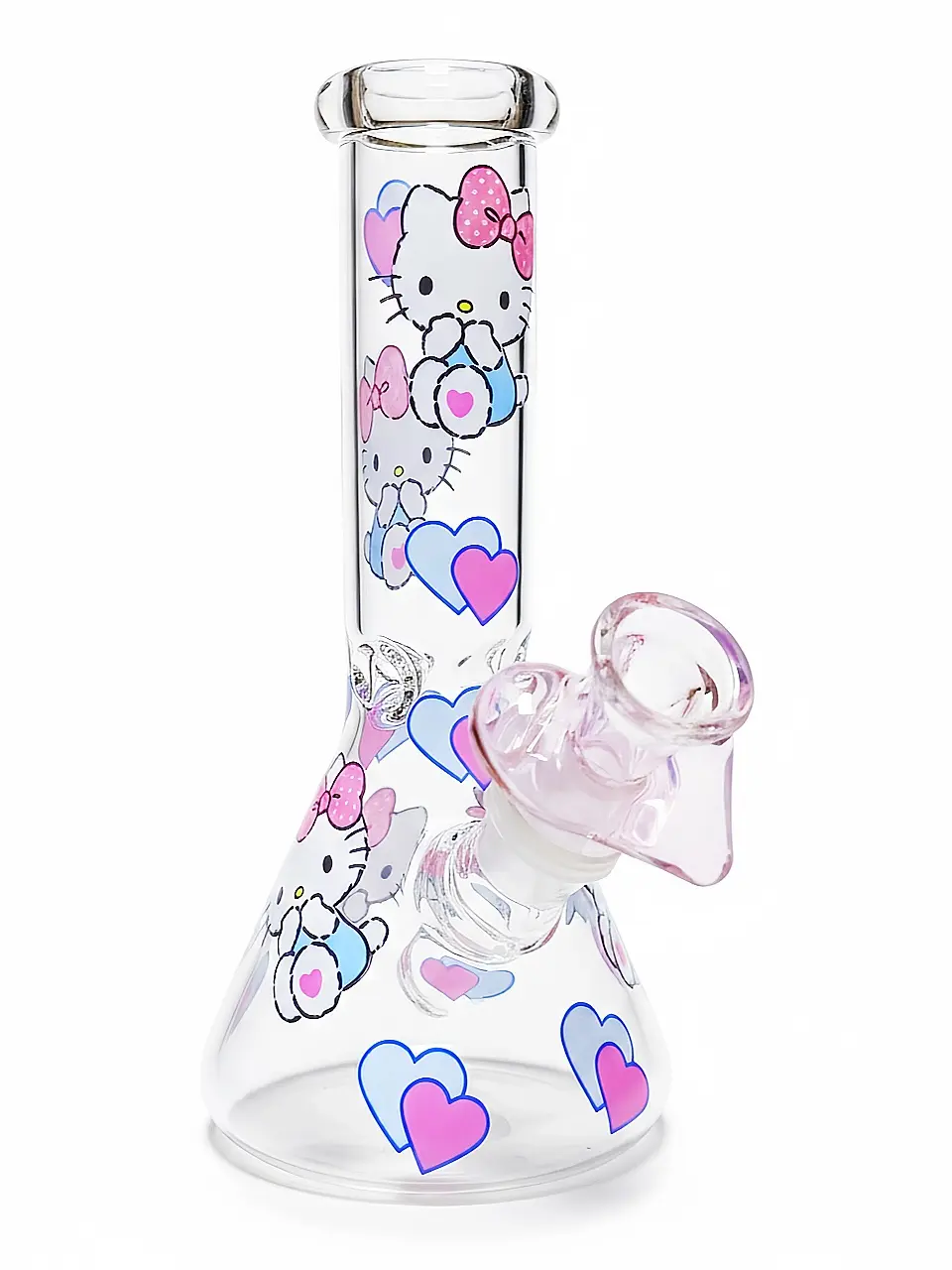 Hello Kitty Soft Heart Beaker Glass Bong
