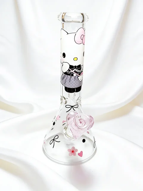 Lace & Bows Lolita Hello Kitty Beaker Glass Bong