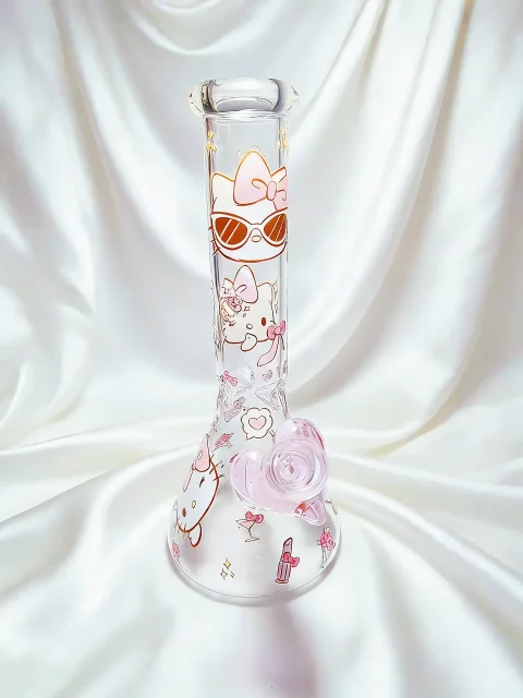 Champagne Glam Hello Kitty Beaker Glass Bong