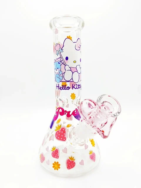 Hello Kitty Strawberry & Daisy Beaker Glass Bong