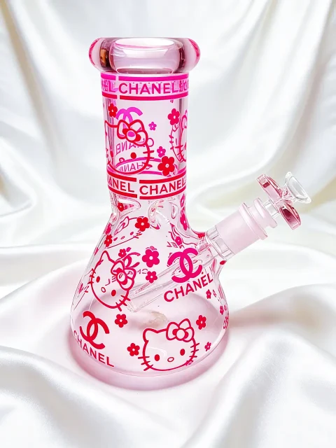 Chanel-Inspired Hello Kitty Pink Glass Bong