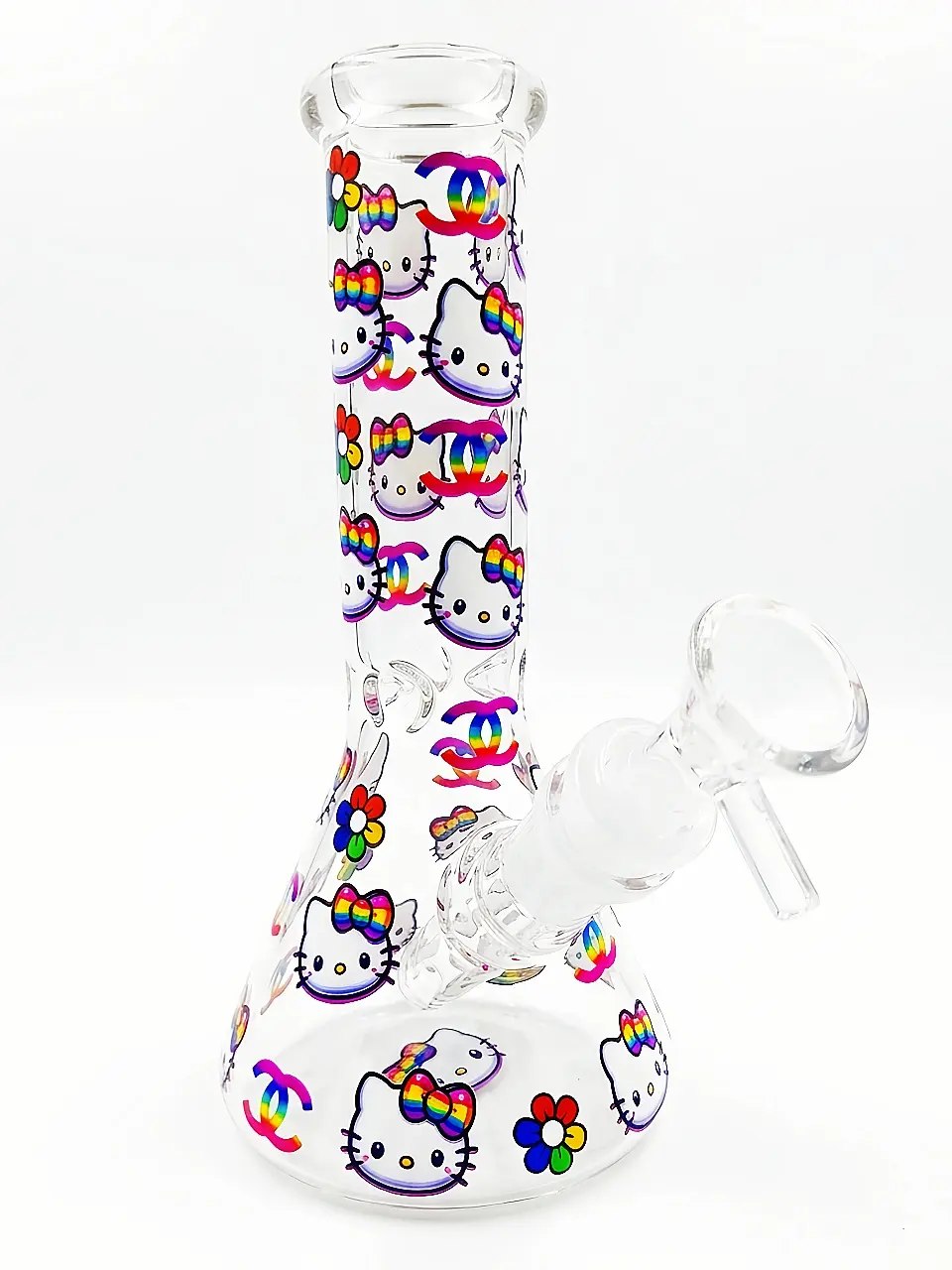 Chanel-Inspired Neon Beaker Glass Bong