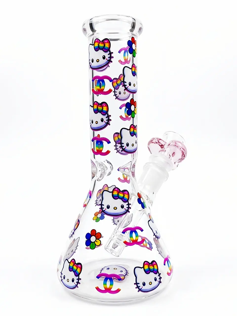 Chanel-Inspired Neon Beaker Glass Bong