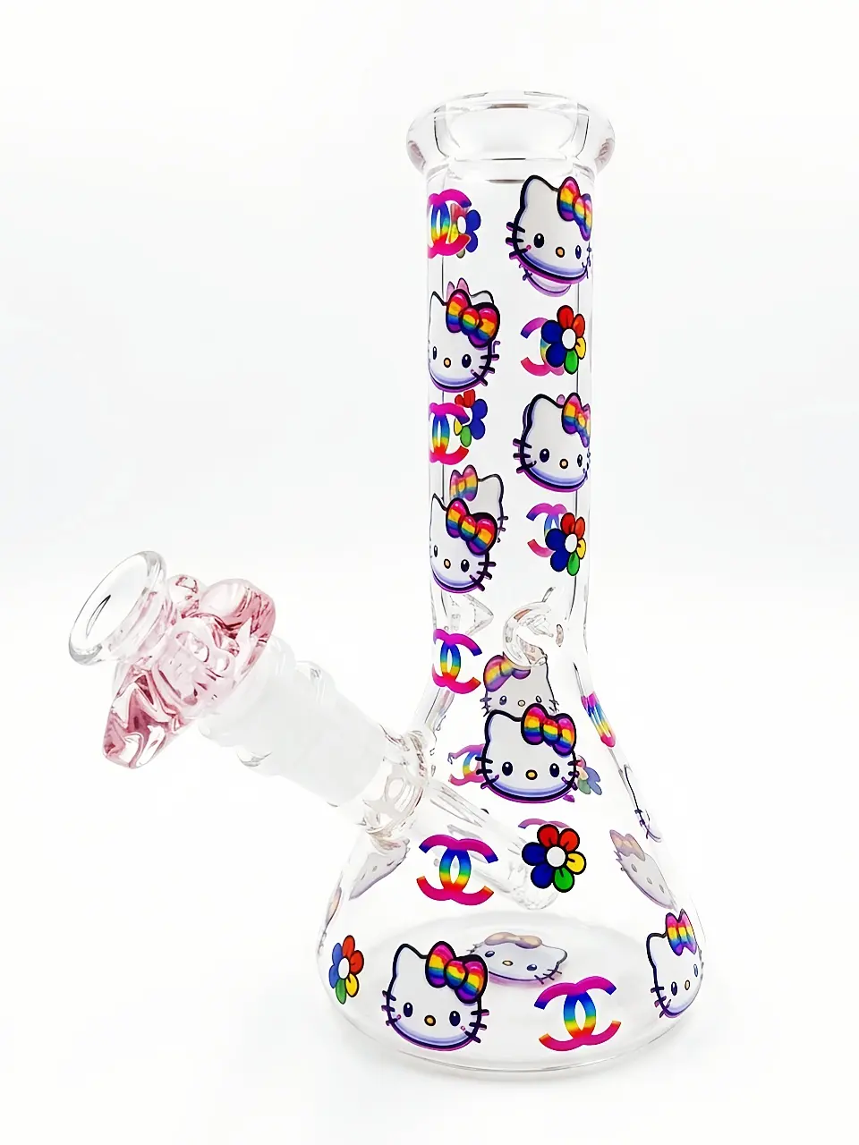 Chanel-Inspired Neon Beaker Glass Bong