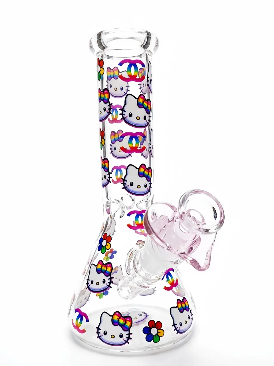 Chanel-Inspired Neon Beaker Glass Bong