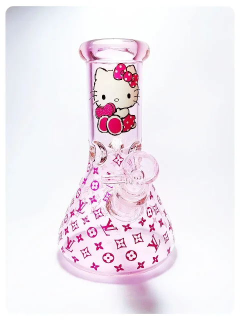 8-Inch Pink Kitty Couture "Hello Kitty x LV" Luxury Beaker Bong