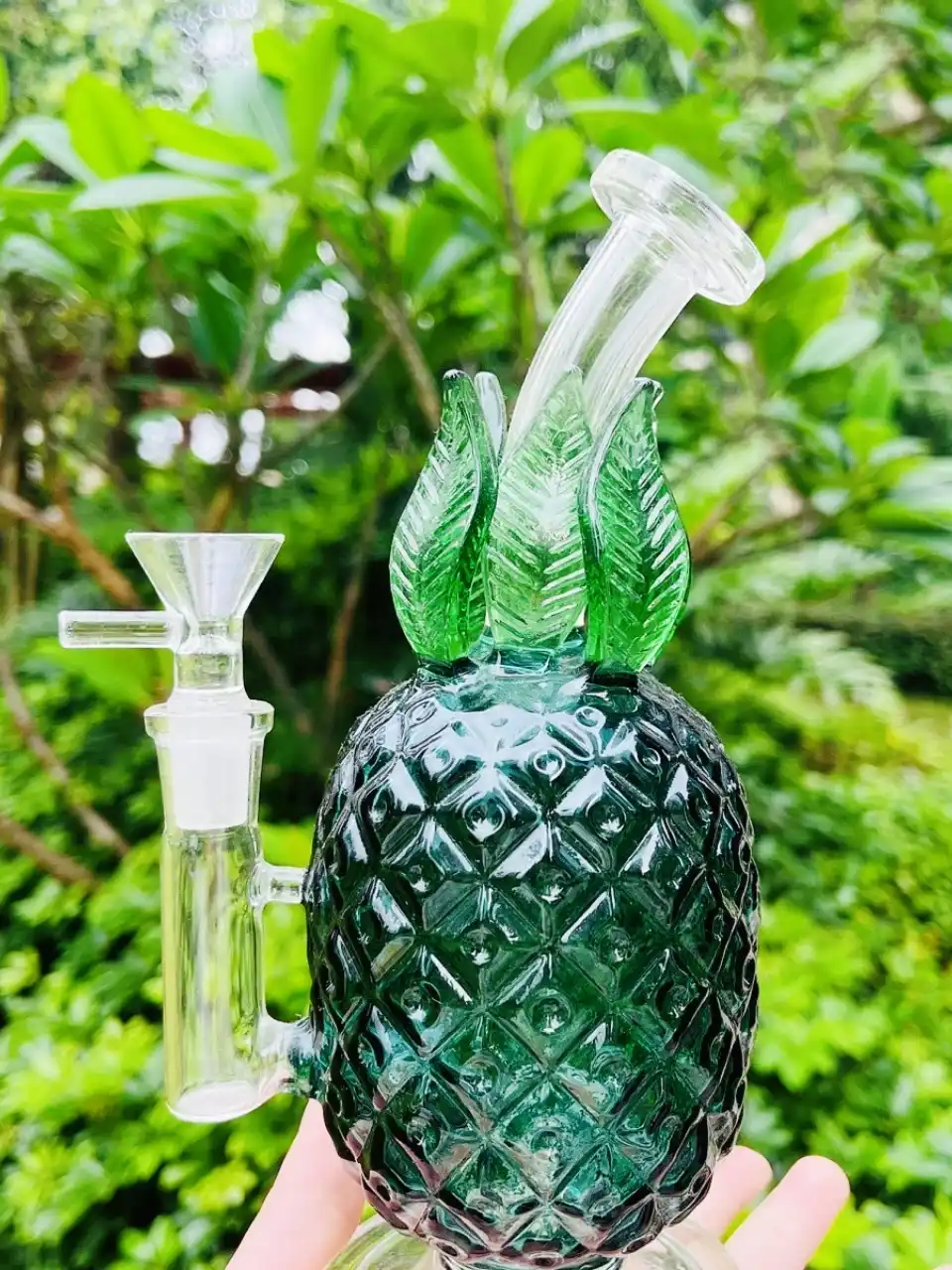 Jade Pineapple Tropical Glass Bong