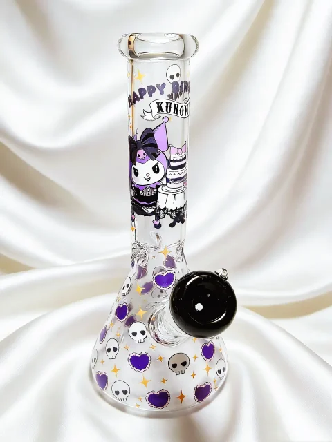 Kuromi Birthday Cake Beaker Bong – Gothic Party Glass Water Pipe