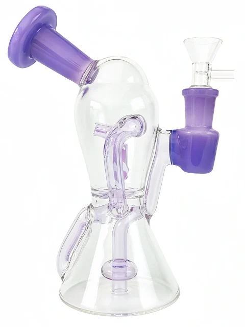 7-inch Mini Recycler Glass Bong | Lilac Mist