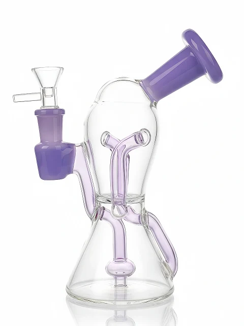 7-inch Mini Recycler Glass Bong | Lilac Mist 7-inch Mini Recycler Glass Bong | Lilac Mist