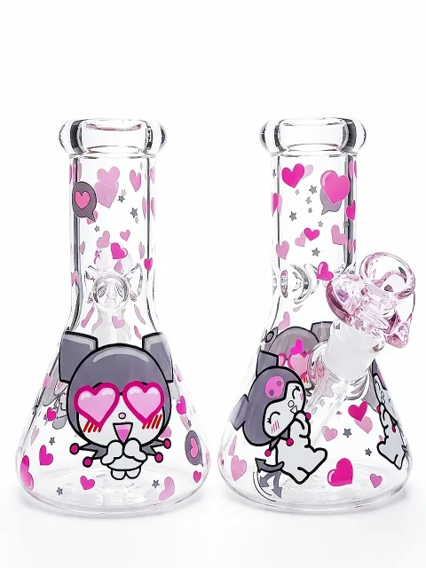 Kuromi Shy Heart Beaker Glass Bong