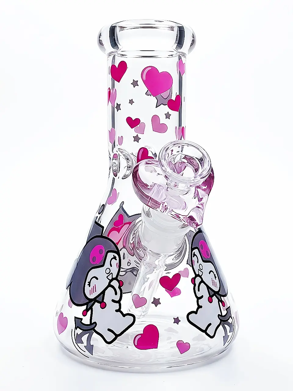 Kuromi Shy Heart Beaker Glass Bong
